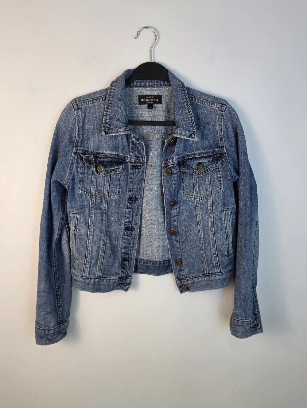 J.Crew Indigo Denim Jacket Women Size Small 100% Cotton